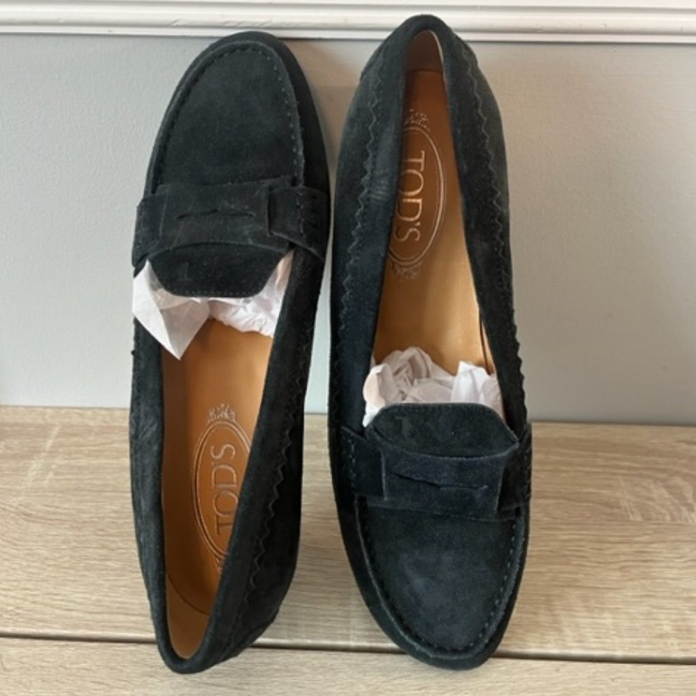 Tod's Black Suede Loafers